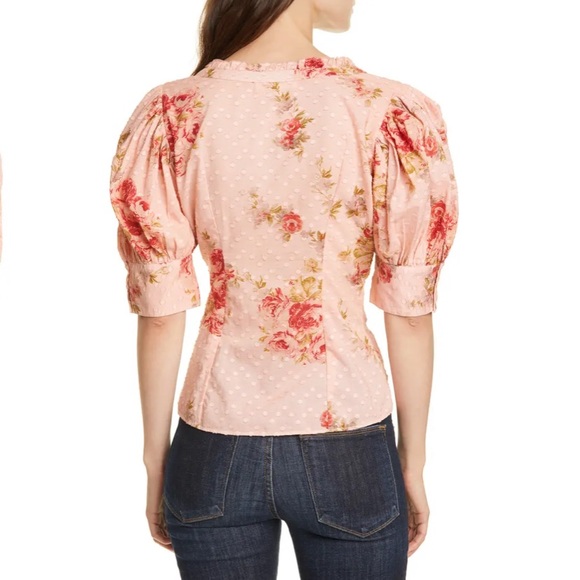 LoveShack Fancy Jules floral blouse NWT XS - Picture 5 of 10